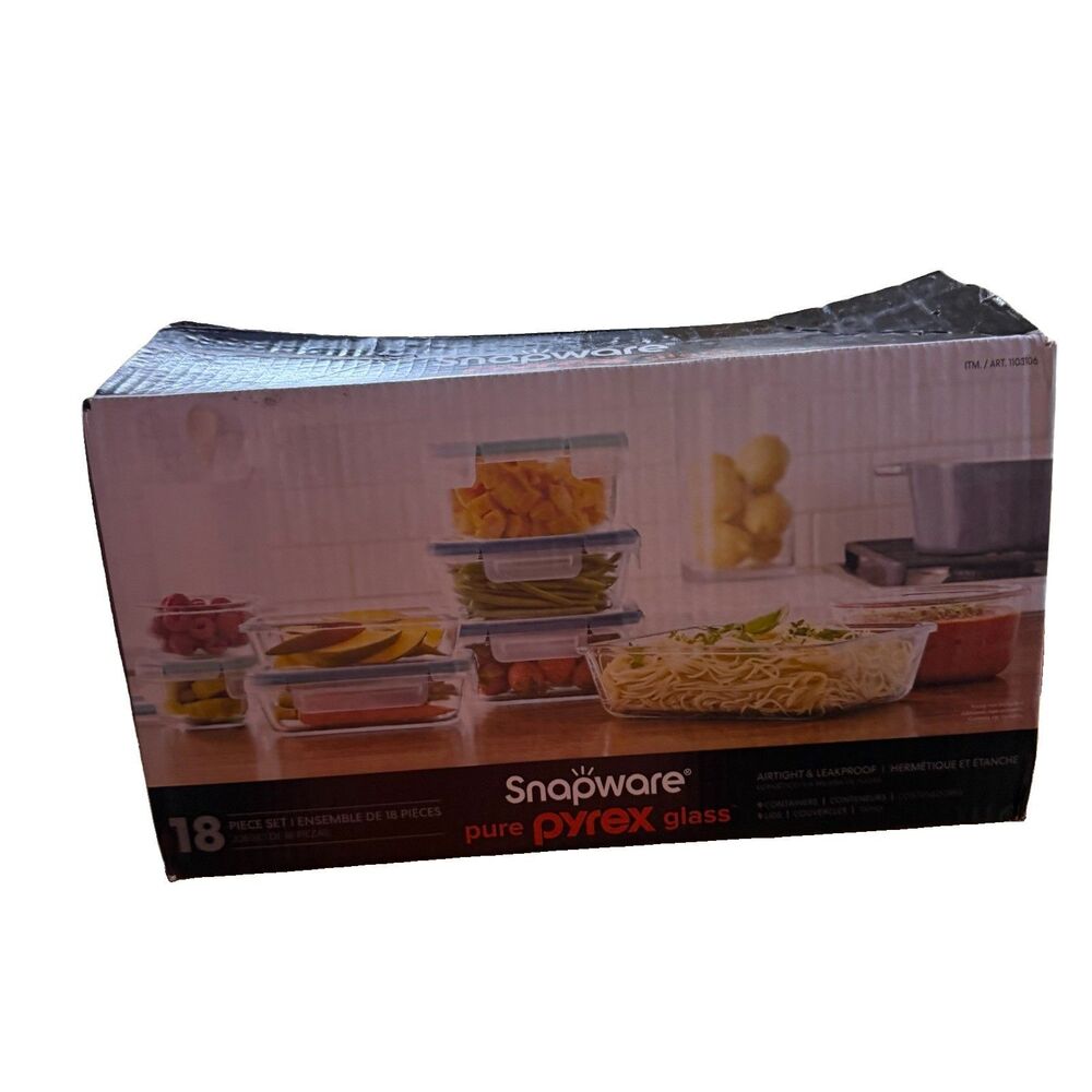 Snapware Pure Pyrex Glass 18-Piece Food Storage Set - New